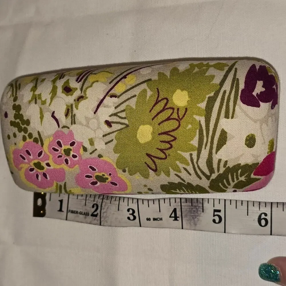 Vera Bradley Floral Clam Shell Sunglasses Case - Pink and Green New